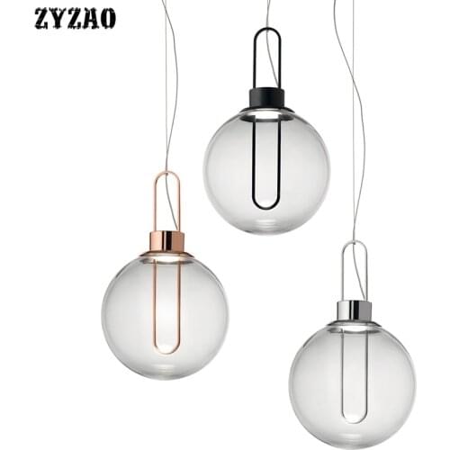Simple Glass Bubble Nordic Bar Restaurant Pendant Lighting Fixtures Creative Art Designer Dining Room Cafe Kitchen Hanging Lamps