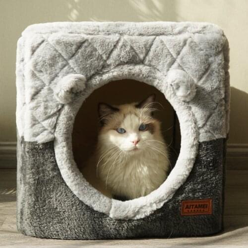 Removable Cat Beds House Kennel Cat House Pet Nest Dog Bed Sofa Pet Products Cat House Pet Chinchilla Bed Dog House Kitten Bed