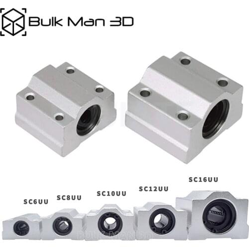 50pcs/Lot SC12UU Slide Unit Block Bearing Steel Linear Motion Ball Bearing Slide Bushing Shaft for 3D Printer CNC Mill