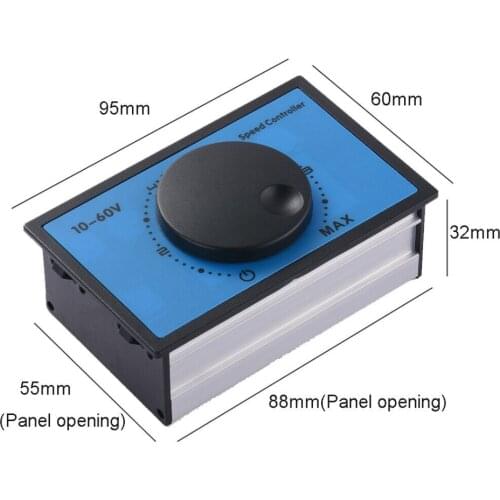 Speed Controller DC 10-60V 12V 24V 48V 20A PWM DC Motor Speed Controller Soft Start Switch 15KHZ Electric Accessories 1PC