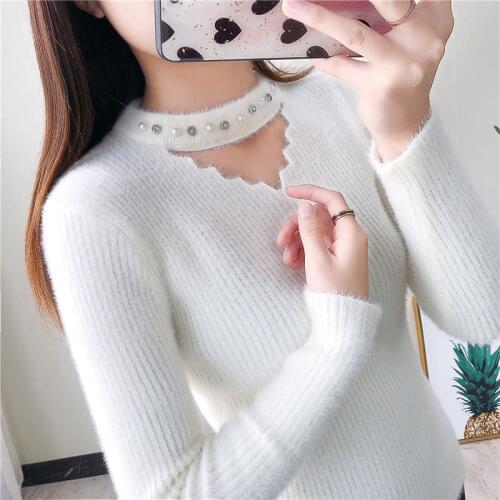 Woman Sweaters Slim Long Sleeve Top Pullover Sweater Women V-neck Sweater Women Femme Chandails Pull Hiver