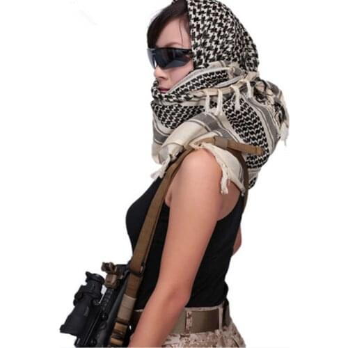 U.S Tactic Scarf Outdoor Arab muslim square headscarf Breathable Warm Hunting Camping Dersert Face Veil Sniper Mesh Shawl