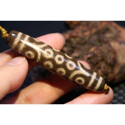 Treasure Power Tibetan Old Agate Full Cinabar 21 eyeTotem dZi Bead Amulet Timestown UPD1210A