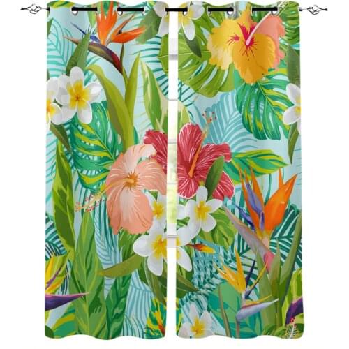 Tropical Plant Flower Leaf Blackout Curtains For Living Room Window Curtains For Bedroom Kitchen Curtains Drapes Blinds