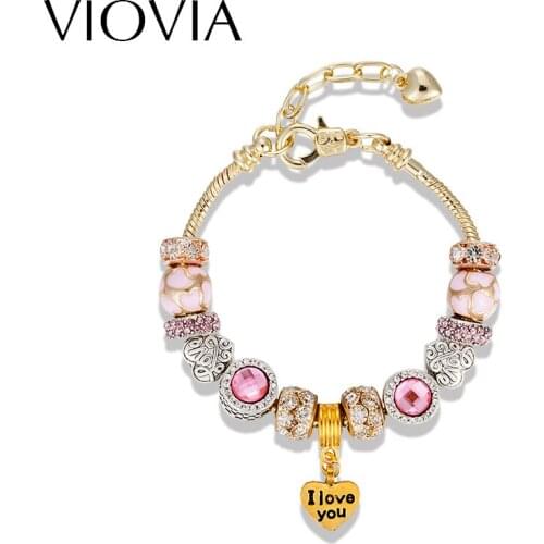 VIOVIA New Arrival Chain Women Bracelets Crystal DIY Charm Bracelets Bangles Luxury Fit Brand Jewelry Gift for Women B16079