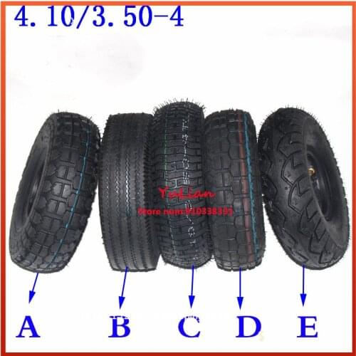 4.10/3.50-4 inner and outer tires are suitable for electric tricycle, trolley, electric scooter and warehouse truck