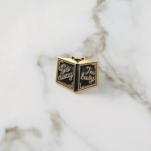 Busy cat reading book Pins Backpack Bags Hats Leather jeckets Decoration Accessories Gift for reader