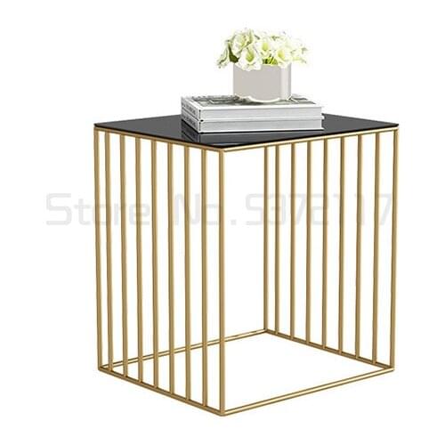 Nordic bedroom iron bedside table hotel living room quadrangle decoration edge table office reception negotiation tea table