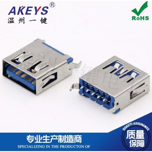 10pcs 3.0USB female socket A/F curved plug 13.7mm Straight edge / borderless 3.0 high-speed charging corner turn interface