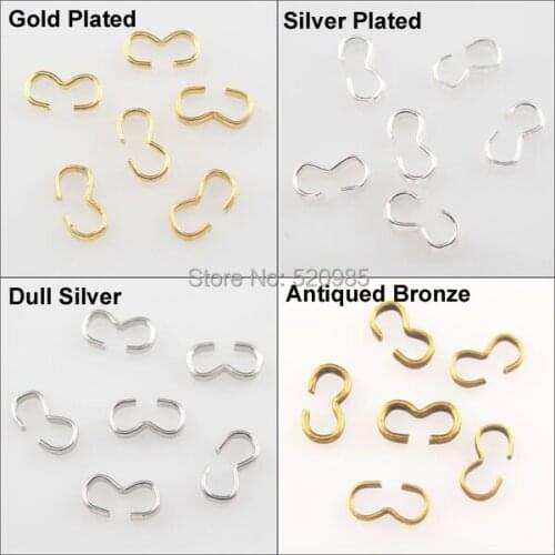 100Pcs 3 Connactors Links 4x8mm Gold Silver DullSilver Bronze Craft DIY CN026