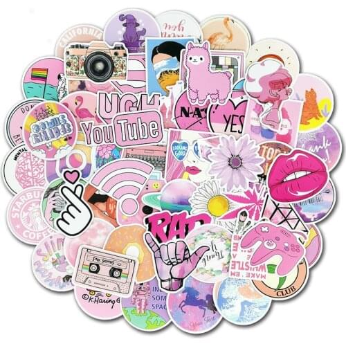 103PCS Cartoon Pink VSCO Stickers For Chidren Toy Waterproof Sticker DIY Suitcase Laptop Bicycle Helmet Car Decals For Girl