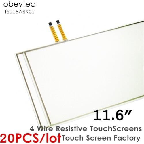 20PCS! obeycrop 11.6" 4 Wire Resistive Touch Screen Panel, For High-use application, AA 256.3*143 mm, TS116A4K01