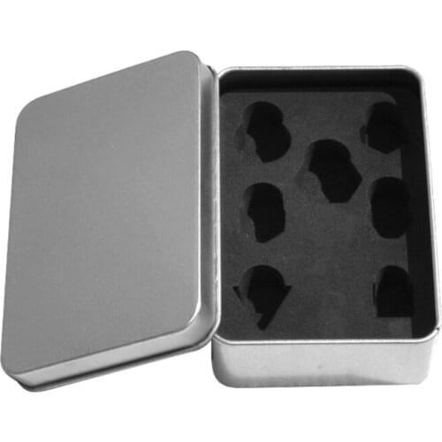 2021 new multifunctional dice metal storage box standard size dice metal box 7pcs D4 D6 D8 D10 D% D12 D20 set