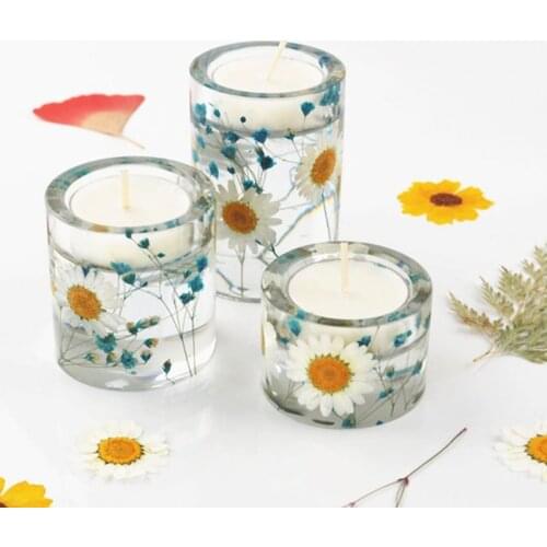 3 Pcs DIY Crystal Epoxy Resin Mold Candle Holder Large Medium And Small Aromatherapy Candle Tray Mirror Silicone Mold Drop Ship