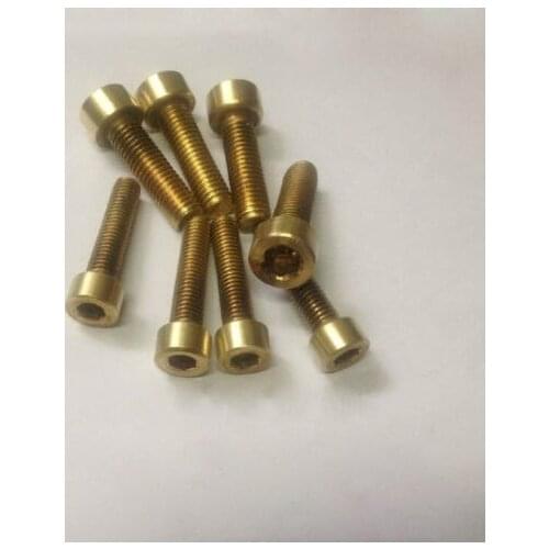 4pcs M6x(6 8 10 12 14 16 18 20 22 25 30 35 40-60mm Length) brass allen screw hex socket cap head bolt hexagon slot screws bolts