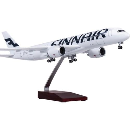 47CM Finland Airline Model 1/142 FINNAIR A350 Airplane W Light and Wheel Resin Plane For Collection Collectible Gift Display Toy