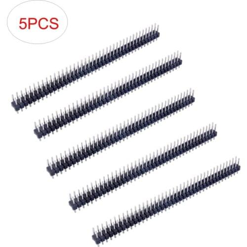 5PCS Pitch 2.54mm 2x40Pin 40 Pin Straight Male Double Row Header Strip PBC Connector Socket for Arduino FZ0512C