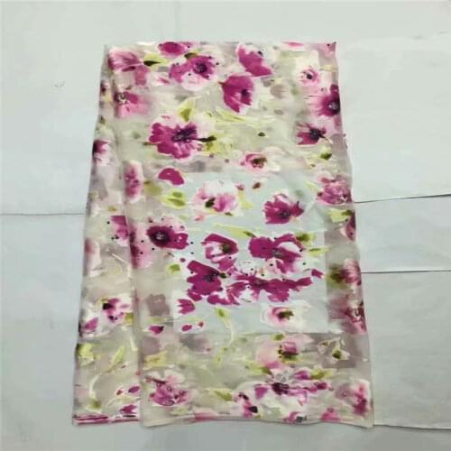 5 Yards Fashion Design African Soft Silk Fabric For Garment Neat Embroidery On The Material Silk Fabric . L11212