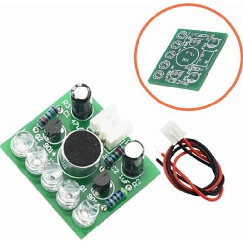 1PCS 3V-5.5V Sound Control LED Melody Lamp DIY KIT Electronic Production Kits Suite Voltage Control DIY Kit Fiberglass Board