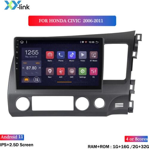 Android 8.1 car dvd multimedia player For Honda Civic 2006-2011 rhd car GPS navigation raido video audio support mirror link usb