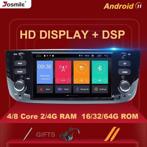 4GB 64GB 1 Din Android 11 Car DVD Multimedia Player For Fiat/Linea/Punto evo 2012-2015 Radio GPS Navigation Stereo Audio DSP