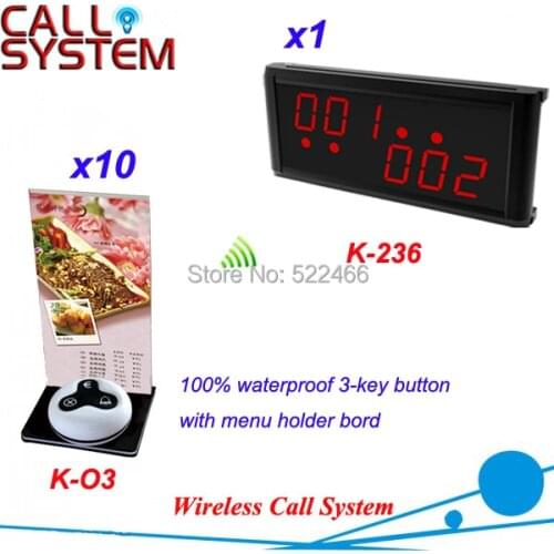 Restaurant Wireless Service System with 10pcs calling button and 1 display receiver, DHL shipping free
