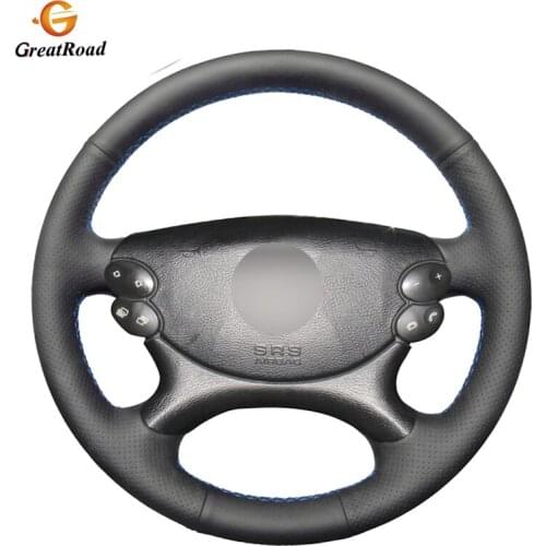 Hand made Black Genuine leather Steering Wheel Cover for Mercedes Benz E-Class W211 E230 E280 E350 CLS-Class CLS350 CLS500