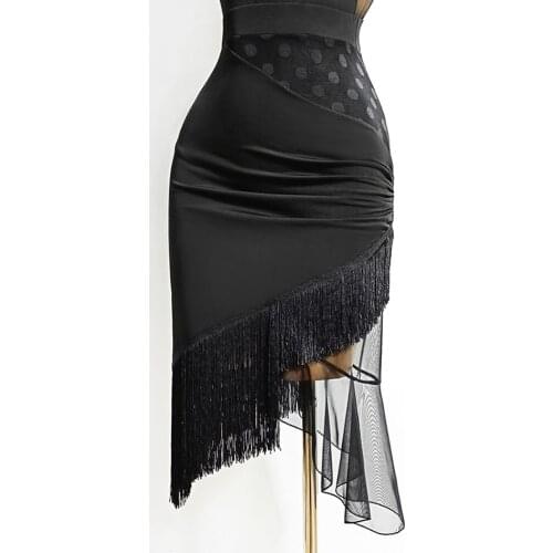Tassel Design Women Latin Dance Skirt Patchwork Latin Dancing Cloth Samba Tango Chacha Dancing Performamnce TL600