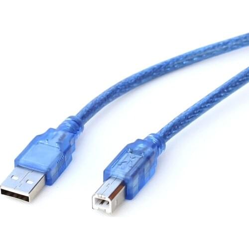USB 2.0 A Male to B Male Print Data Long Cable Cord Shielding Design for Printer Blue 0.3m 0.5m 1m 1.5m 3m 5m