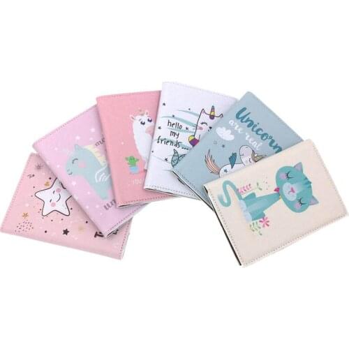 KANDRA 2019 New Leather Passport Cover Women Men Cute Animal Printing Travel Gift Wallet Cat Cartoon Documents Holder Card