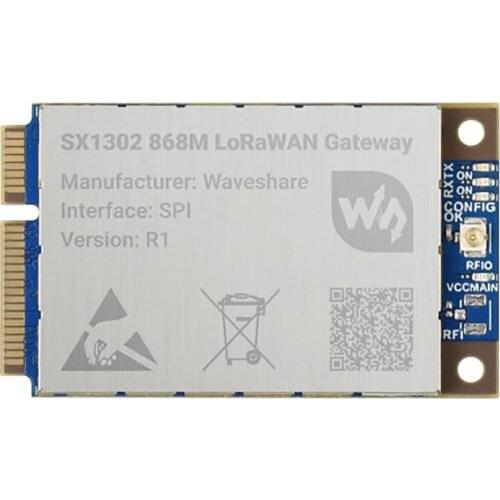 SX1302 868M LoRaWAN Gateway Module, EU868 Band Standard Mini-PCIe Socket Onboard PA and LNA Supports SF5~SF12 Spreading Factor