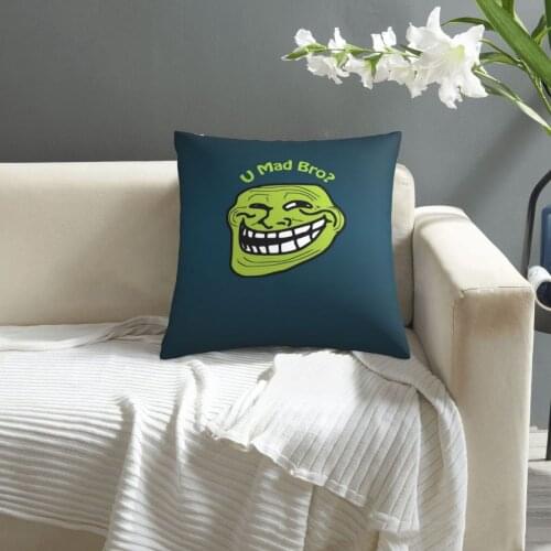 Troll Face pillowcase printed cushion cover sofa waist pillow pillow cover