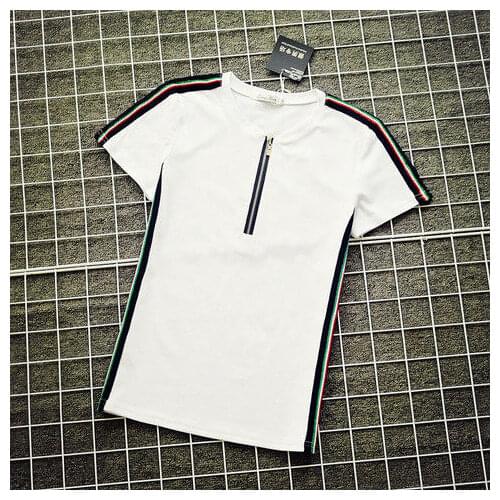 2021 summer new mens short sleeve slim handsome half sleeve T-shirt stretch clothes