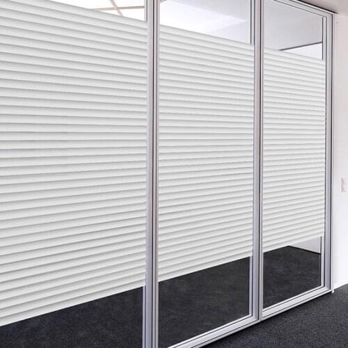 Window Sticker Striped Window Decal Non-Adhesive Privacy Film Vinyl Glass Film Window Tint for Home Kitchen and Office Hot Sale