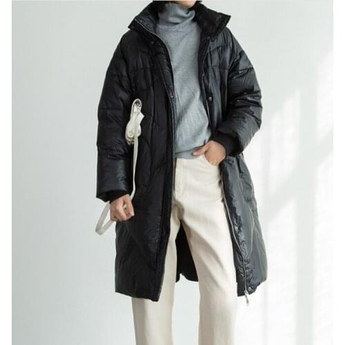 Warm High Collar Women Down Coat Winter Thick Warm Winter Hooded 90% Duck Down Coat Jacket Women Coat