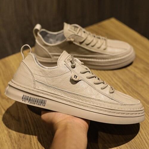 Casual PU Leather Shoe Trend Mens Shoes Wild Mens Flats Shoes Waterproof Non-slip Board Shoe Male Footwear Tenis Masculino