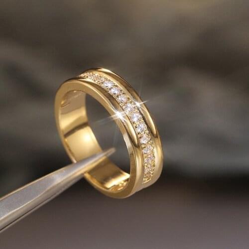 Wholesale Simple Temperament Inlaid Zircon Ring Fashion Trend Ring, Woman Four Seasons Charm Jewelry