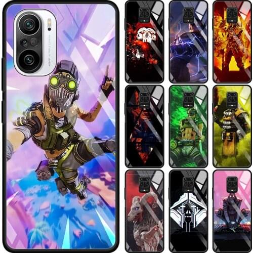 Transparent Glass Case For Redmi Note 9S 9 8 Pro 8T 7 9C 9S 6A 10 K40 K30 9T 8A Bumper Apex Legends Game