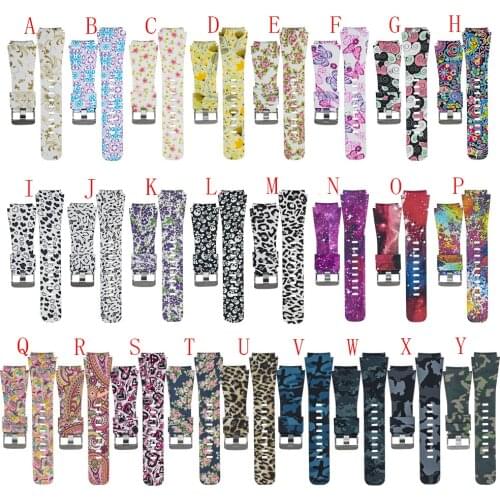 22mm Printed Silicone Bracelet for Samsung Galaxy Watch 3 Band 45mm 46mm/S3 Strap for Huawei Watch3/Pro GT 2 2e watchband Correa