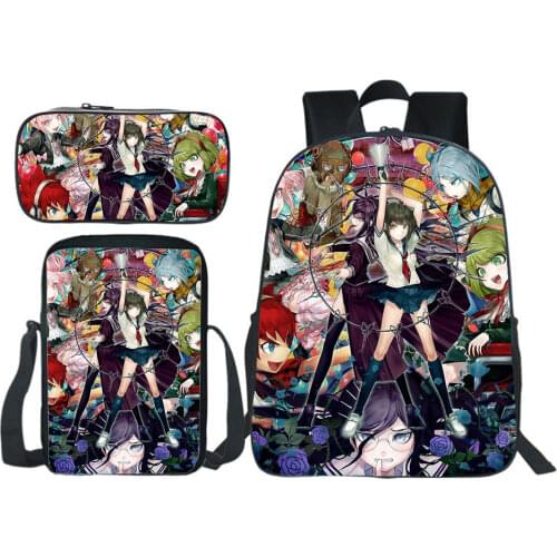 Danganronpa Backpack Boy Girl School Bags Pencil Case Shoulder Bags Mochila Anime Printing Cosplay Men Travel Bag Women Rucksack