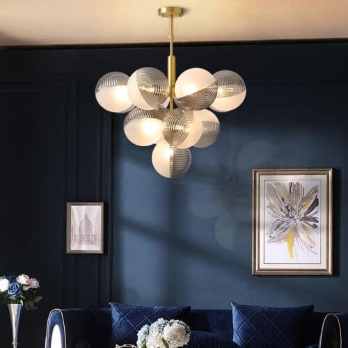 Modern Chandelier Lamp For living Room/Bedroom Nordic Glass Balll Chandelier Lighting Creative Dinning Room Light Fixture