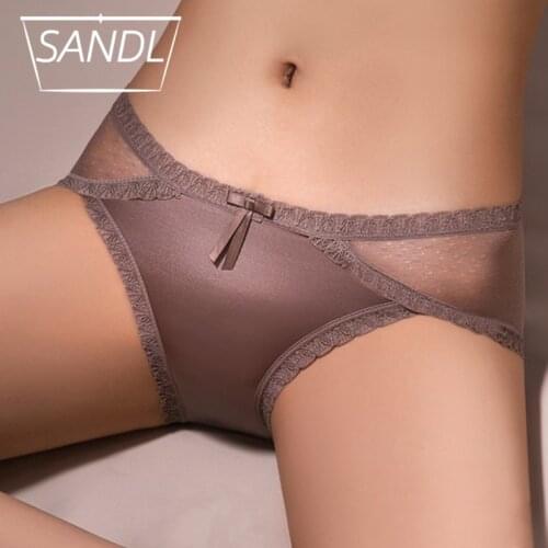 SANDL Womens Underwear Panties Lace Low-Waist Lingerie Sexy Translucent Briefs Female Seamless Tanga Girls Fashion Underpants