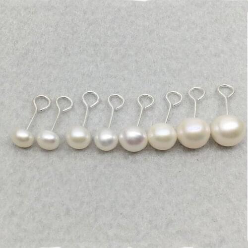 925 Sterling Sliver Freshwater Pearls Stud Earrings Curved needle Earrings For Women Small ball Earring Earings Fashion Jewelry