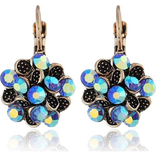 CRLEY pave zircon earrings flower shape elegant jewelry for women cubic zircon earrings jackets wedding engagement new design