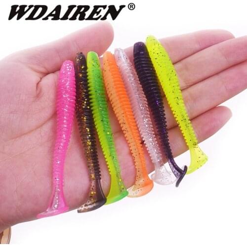 10pcs/Lot Jig Wobblers Lures Silicone Worm Soft Bait 5cm 7cm Isca Artificial Rubber Baits Pesca Bass Pike Fishing Tackle