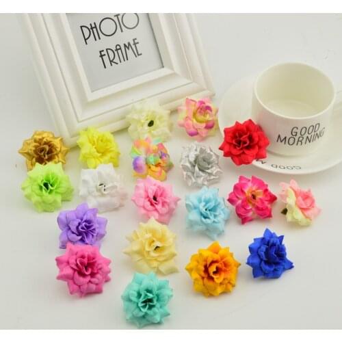 10PCs silk Multicolor Rose fake Flower Head Wedding home Christmas Decoration diy wreath Craft Ornaments cheap Artificial Flower
