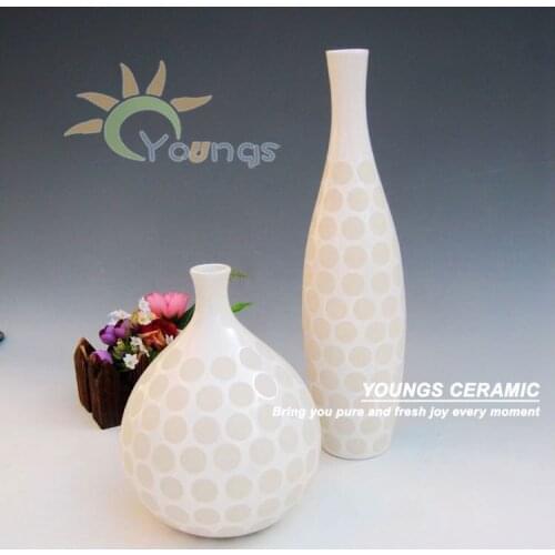 2pcs/set Jingdezhen Ceramic Porcelain hand maded crafts white vase for home decoration