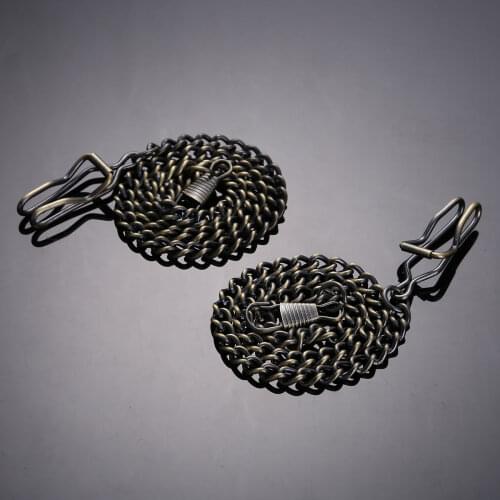 2Pcs Pocket Watch Chains Unisex Retro Vintage Metal Plated Vest Waistcoat Key Chain Pocket Watch Holder Necklace Jean Belt Decor