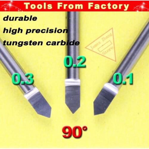 3set/lot Complete Kit Carbide PCB CNC Engraving V Bits 90 Deg 0.1mm,0.2mm,0.3mm HUHAO