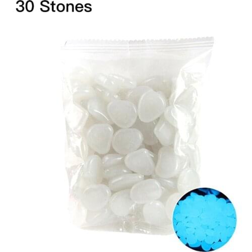 30 Pcs Glow in the Dark Garden Pebbles Glow Stones Rocks for Walkways Garden Path Patio Lawn Garden Yard Decor Luminous stones